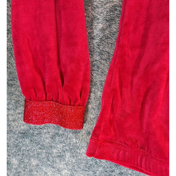 Juicy Couture XL Red Wine Velour Pullover Crown Logo Girl's Long Sleeve - Picture 10 of 15